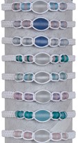 Oval & Seed Bead Glass Bracelet Slide Knot Adjustable Assorted