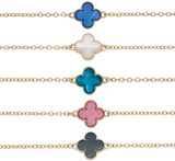 Clover Pendant On Gold Chain Bracelet Assorted