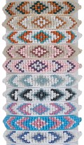 Mini Seed Bead Pattern Adjustable Slide-Knot Bracelet (D) Assorted