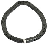 Hematite With Silver Bead Stretch Bracelet