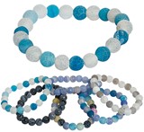 Natural Stone Bead Elastic Bracelet (C) Assorted