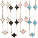 Enamel Multi Mallory Cross Pendants On Gold Chain Necklace Assorted