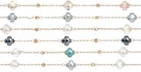 Mini Glass Mallory Crosses On Gold Chain Necklace Assorted