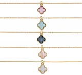Mini Clover Pendant On Gold Chain Anklet Assorted
