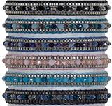 Facet And Metal Bead Slide Knot Adjustable Bracelet Assorted