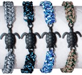 Turtle Pendant On Paracord Slide Knot Bracelet Assorted