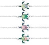 Enamel Sea Turtle With Crystal Stone Anklet Assorted