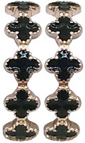Rose Gold With Black Colored Clover Ring Assorted Sizes 7-8-9