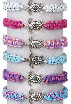 Paracord With Silver Turtle Adjustable Slide Knot Bracelet Assorted