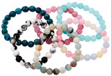 8MM Stone Bead Elastic Bracelet (B) Assorted