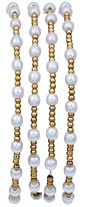 Elastic Stretch 2MM Gold Bead With Pearl Bracelet