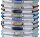 Color Cord With 3MM Fimo Disc And Stone Slide Knot Bracelet Assorted