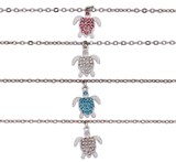 Rhinestone Turtle Pendant Anklet Assorted