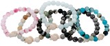 8MM Earth Tone Satin Bead Stretch Bracelet With Turtle Pendant (B) Assorted