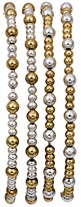 2-Toned Gold And Silver Beaded Bracelet Assorted