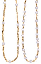 4MM Pearl And Gold Bead Necklace Assorted