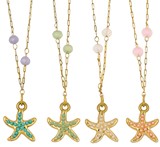 Starfish Pendant And Facet Bead Necklace Assorted