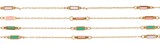 5 Station Enamel Bar Gold Necklace Assorted