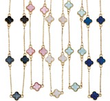 5 Mini Clover Pendant Necklace Assorted