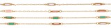 Gold 4 Station Enamel Bar Anklet Assorted
