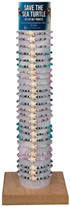 Seed Bead & Facet Bead W/Howlite Turtle Elastic Bracelet Assorted W/Tube & Base