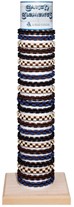 Leather With Block Pattern Slide-Knot Adj Bracelet Assorted W/Tube & Base