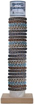 Leather W/Color Cord Wrap Pattern Slide-Knot Adj Bracelet Assorted W/Tube & Base