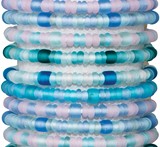 Glass Beads on White Cord Slide Knot Bracelet Assorted