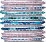 Small Glass Beads on White Cord Slide Knot Bracelet Assorted