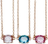 Gold Diamond Cut Glass Pendant on Gold Chain Necklace Assorted