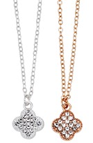 Crystal Clover Pendant on Gold or Silver Chain Necklace Assorted
