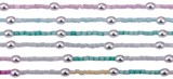 Tube Bead with Oval Pearl Anklet Assorted