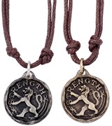 Gold & Silver Lion Coin Pendant Necklace