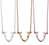 Silver Antler Gold Antler Rose Gold Antler pendant Chain Necklace Assorted