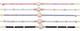 Tube Bead and Pearl on Gold Chain Assorted Anklet