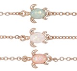 Resin Gold Sparkle Finish Turtle Pendant Bracelet