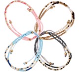 2 Strand Miyuki Bead Adjustable Slide Knot Bracelet Assorted