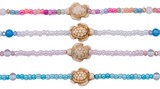 Iridescent Seed Bead With Small Howlite Turtle Necklace Assorted