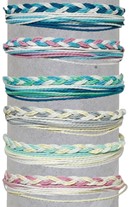 Multi String With Twist Weave Adjustable Slide Knot Bracelet Assorted