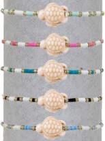 Turtle with Miyuki Bead Adjustable Slide Knot Bracelet Assorted
