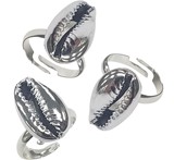 Silver Cowry Shell Ring Adjustable