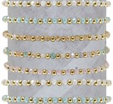 Gold & Facet Bead Slide Knot Adjustable Bracelet Assorted