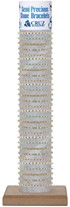 Gold & Facet Bead Slide Knot Adjustable Bracelet Assorted With Tube And Base