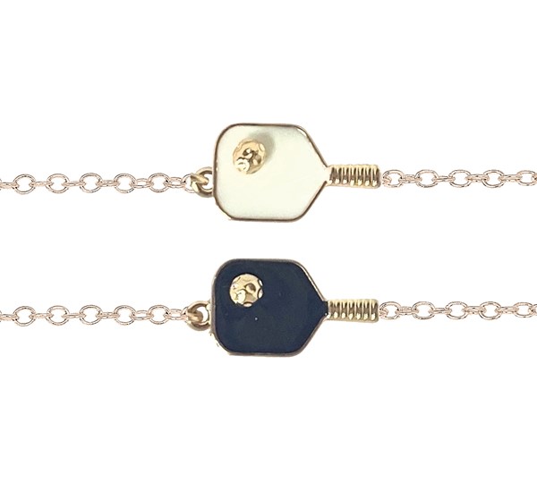 Enamel Pickle Ball Pendant Bracelet Assorted