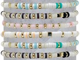 Clear Fimo And Gold Bead Stretch Bracelet Assorted