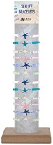 Glass Bead With Star Fish Pendant Slide Knot Adj Bracelet Assorted W/Tube & Base