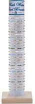 Color Bead with Freshwater Pearl Adj. Slide Knot Brac. Assorted W/Tube & Base