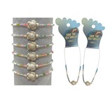Colored Bead With Mini Howlite Sea Turtle Adjustable Anklet