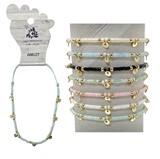 Seed Bead with Gold Disc Anklet
