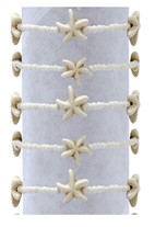 Howlite Starfish Seed Bead Adj. Bracelet